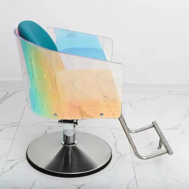 Colorful transparent salon styling chair Customized barber chair wholesale hairdressing furniture ZY-LC289