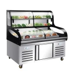 Commercial Stainless Steel Ladder Freezer with Sliding Door Classic Style Double-Temperature Display Fridge and Refrigerator