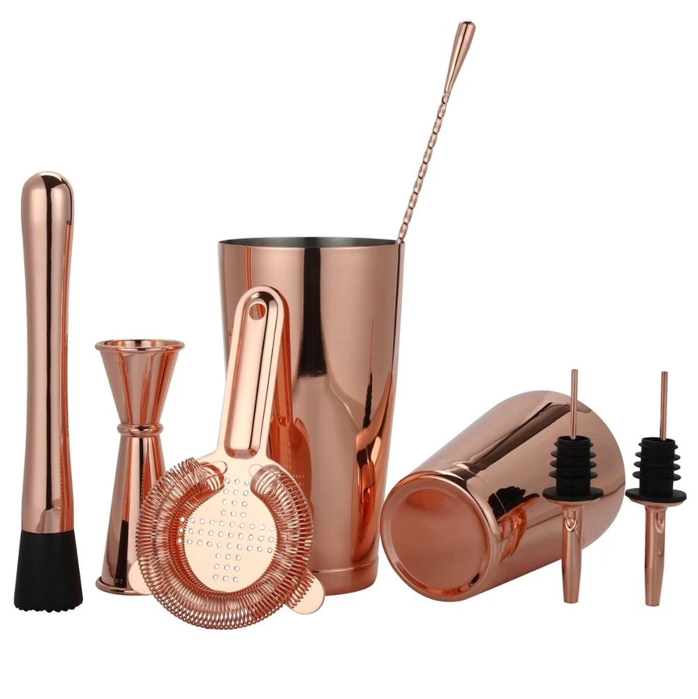 copper plated stainless steel 304 cocktail boston shaker sets - customized sets