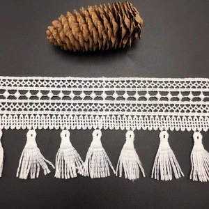 CRT15785 8cm Poly tailoring materials Chemical Lace Border Tassel  Trim