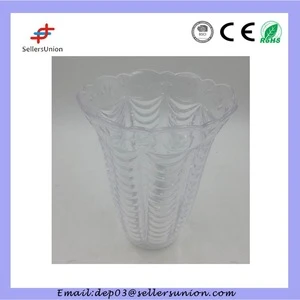 Crystal clear flower vase plastic plastic flower vases