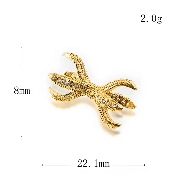 Cubic Zirconia Brass Jewelry Bracelet Accessories Diy Necklace For Making Connector Creative Craft Paw Finding
