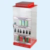 Custom Clear and Red Acrylic Countertop E liauid Display Rack 4 Tires Cabinet With Lock For CBD Oil 15ml 30ml