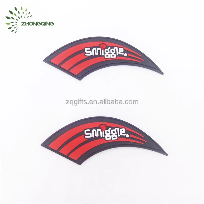 Custom high quality soft pvc rubber patches with hook backing