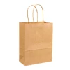Custom Logo 100% Recyclable Shopping Cloth Gift Brown Kraft Paper Bag for Grocery Take Away With Handle