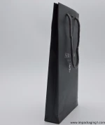 Custom matte black branded paper bags jewelry packaging shopping paper bags with handles