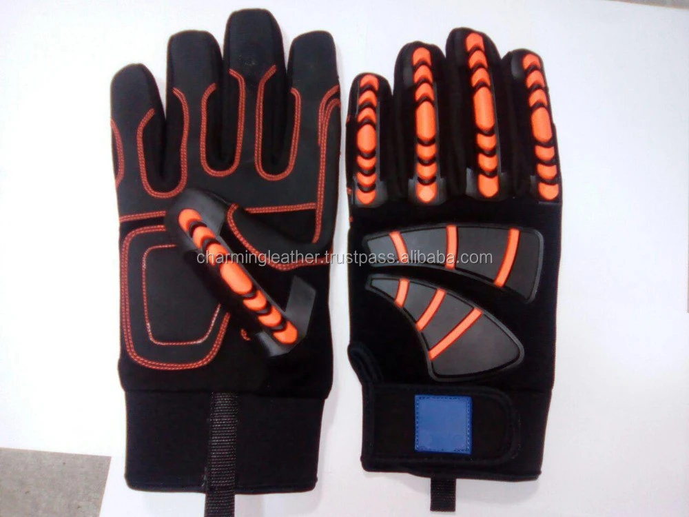 Custom mechanical gloves high impact gloves nitrile coated gloves with TPR