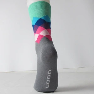 Custom Mens combed cotton seamless toe dress socks