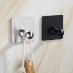 Custom Mirror Finish Polished Adhesive Hook Self Key Rack Coat Hanger Family Robe Hats Bag Key Adhesive Wall Hanger Hook