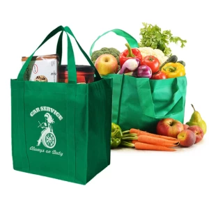 Custom printed eco friendly recycle pp fabric non woven wine shopping carry reusable grocery tote bags with logo