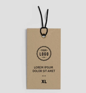 Custom printed hang tag label design for garment