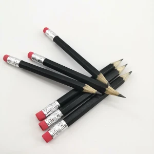 Custom Wooden 100mm Short Golf Pencil With Eraser For Board Game Pieces