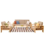 Customized 3 Seater Wooden Sofa Home Furniture General Use and Living Room Sofa Set Specific Use
