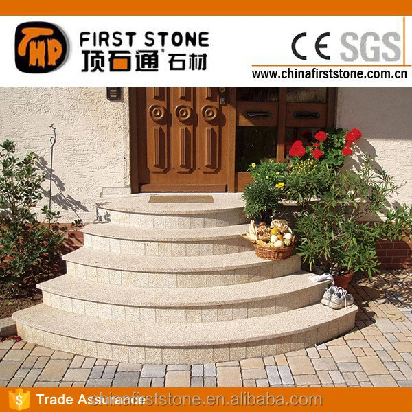 Customized G682  Outdoor Round Shape Curved Design Rusty Granite  Anti-slip Arc Exterior Stairs