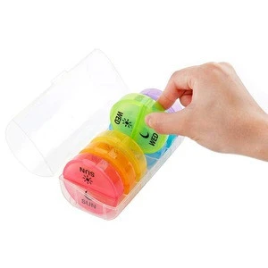 Cute Round Pocket Plastic Small Pill Case 7 Days,pill Case,pill Storage Cases
