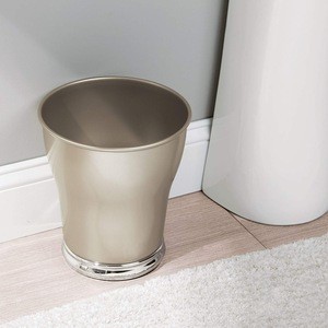 Decorative Metal Small Trash Can Wastebasket, Garbage Container Bin - for Bathrooms, Powder Rooms, Kitchens, Home Offices