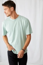 Defacto Apparel Wholesale Cotton 100% Men T-Shirt MINT Oversize Fit Crew Neck Basic T-Shirt High Quality Best Price + 8 COLORS