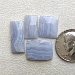 Designer Striped Blue Lace Agate Cabochon Healing Gemstone Blue Lace Agate Natural Gemstone