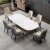 Import Dining room furniture dining table set modern with stone marble top and stainless steel legs 6  restaurant dining chairs from China