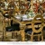Import Dining room furniture golden stainless steel legs mirror glass top wedding tables sets from China