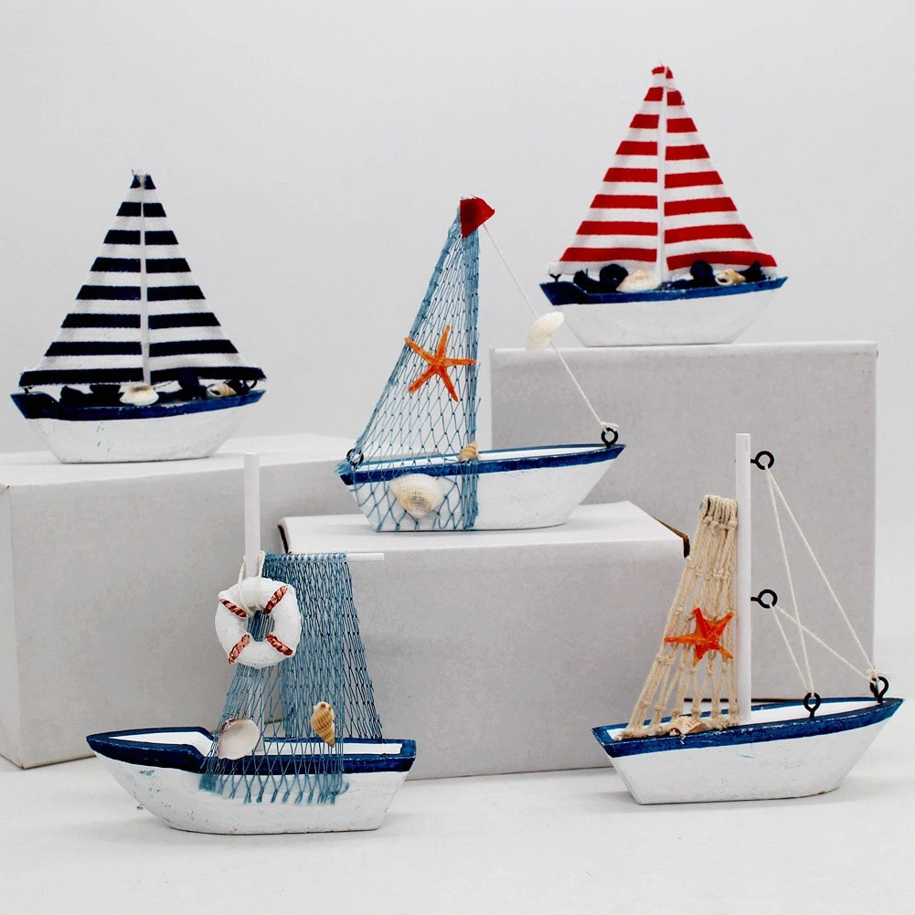 Direct sale of Mediterranean wooden crafts sailboat model
