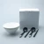 Import Dishwasher Safe Custom Logo Printed Round White Ceramic Ramen Noodle Soup Bowls with Chopsticks and Spoons Set of 2 from Pakistan