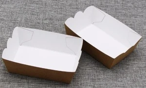 Disposable Kraft Paper Packing box for Chips, Hamburger and Take away packing box