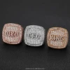 DIY custom Hip hop fashion rock ice out baguette diamond thick copper and 925 sterling silver name 26 letter zircon ring