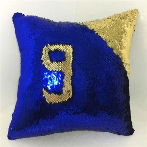 DIY Mermaid Sequin Cushion Cover Magical Pink Throw Pillowcase 45cmX45cm Color Changing Reversible Pillow Case