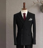 double breasted made to measure wool fabric customized men suit (SHM1044)