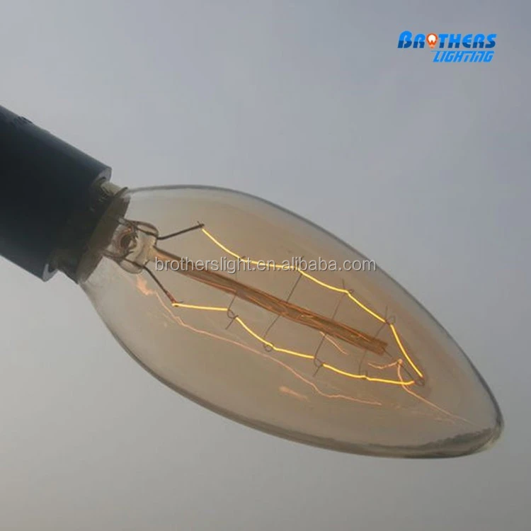 E12 C35 220v/110v retro/vintage decoration filament incandescent light bulb