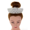 Echsio Luxury Sparkling CZ Bridal Hair Accessories Crown Tiaras Big Diadem Crowns For Girls Wedding Party Sliver Design BC4431