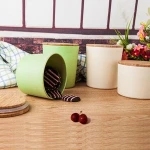 Eco-friendly and hot sale condiment set with bamboo fiber lid seasoning pot
