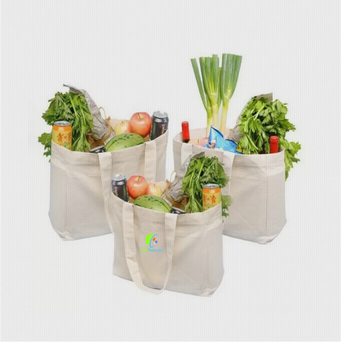 Eco-friendly fruit vegetable grocery reusable muslin organic cotton produce shopping bags
