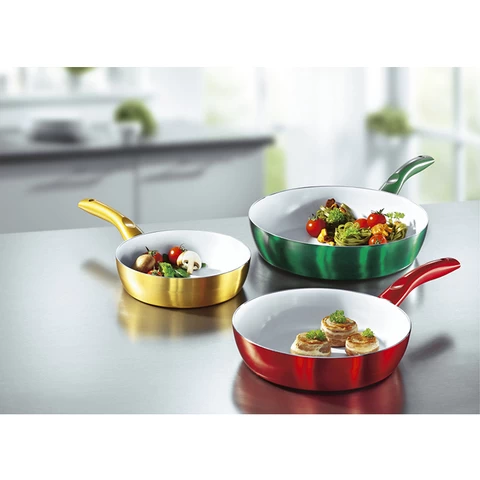 ECO-Friendly Nonstick Cookware And Pans Set With Metallic Coating Soft Touch Handle