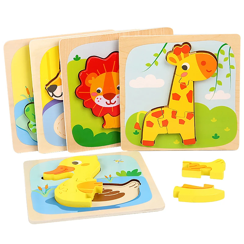 educational puzzle 3d wood animals puzzles children wooden puzzles game