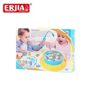 Electric funny single turntable fishing game toy for kids