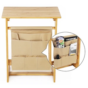 elegant bamboo bed serving tray table,laptop desk with newspaper bag factory BSCI