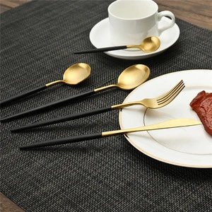 Elegant Hotel set Best Home brand cutlery stainless steel gold spoon and fork set