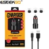 Eseekgo Quick Charge QC3.0 Car Charger Dual USB 5V 2.4A Mobile Phone Fast Charging Car charger With USB Cable