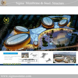 ETFE double-layer air pillow roof tent for commercial street/shopping mall architectural fabric membranes