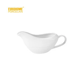 Eurohome wholesale hotel restaurant Crockery tableware white ceramic porcelain sauce gravy boat