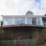 Exterior Stainless Steel Clamp System Curved Glass Balustrade
