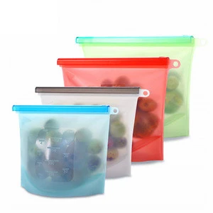 Extra Large 4000ml Silicone Food Saver Bags Reusable Silicone Food Storage Bag for Sandwich, Snack, Meat and  Vegetab