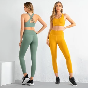 Factory custom 2 piece workout clothing active wear sets fitness yoga wear women
