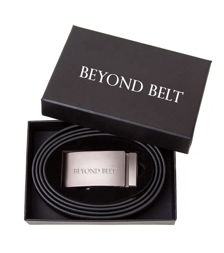 Factory Customize Printed Logo Men Genuine Leather Dress Belt with Gift Box Pack