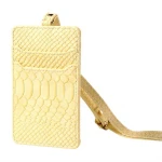 Factory Direct Sale Adjustable Lanyard Badge Holder Business ID Leather Card Holder