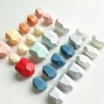 Factory direct sale kids stones laying games education wooden toys wholesale custom children's Stacked bricks series toys part