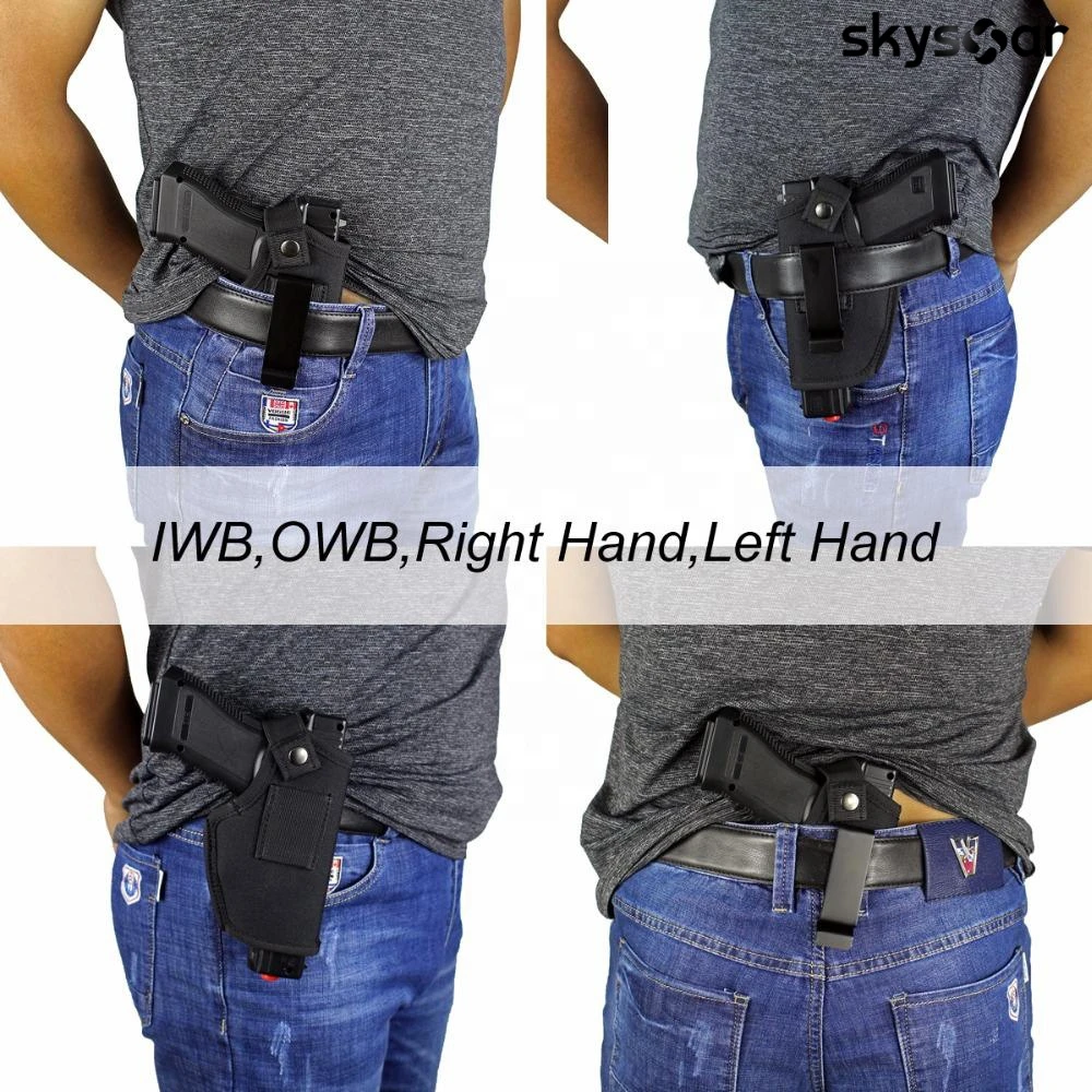 Factory Gun Clip Holster Concealed Carry IWB OWB Holster For Right Hand Or Left Hand Draw Fits Subcompact/Large Handguns