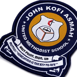 factory made logo school clothes woven custom embroidery patch